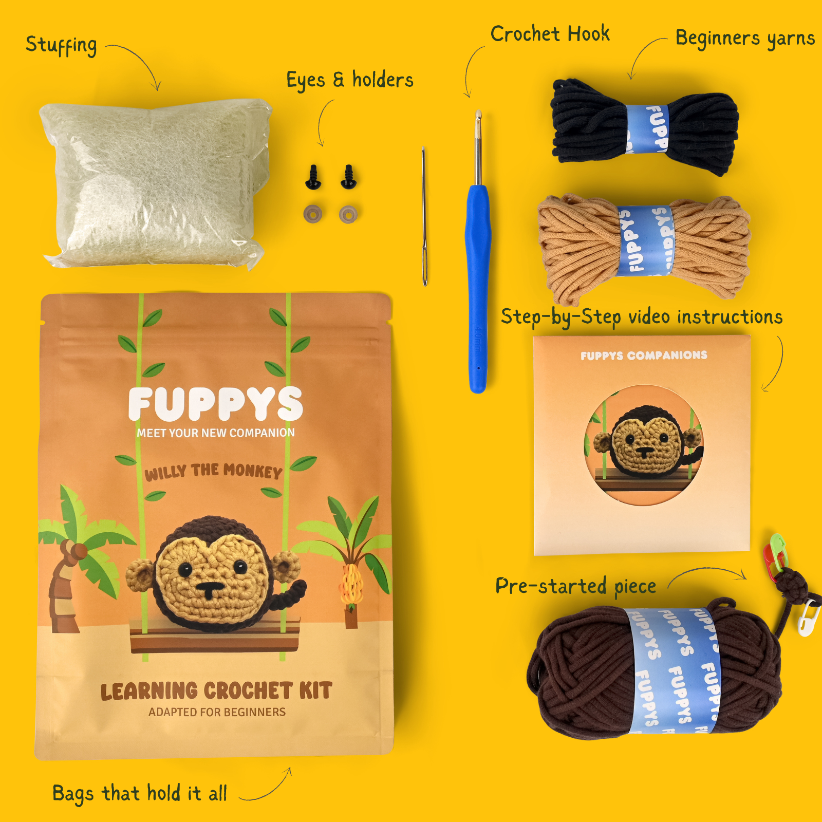 Willy the Monkey Crochet Kit