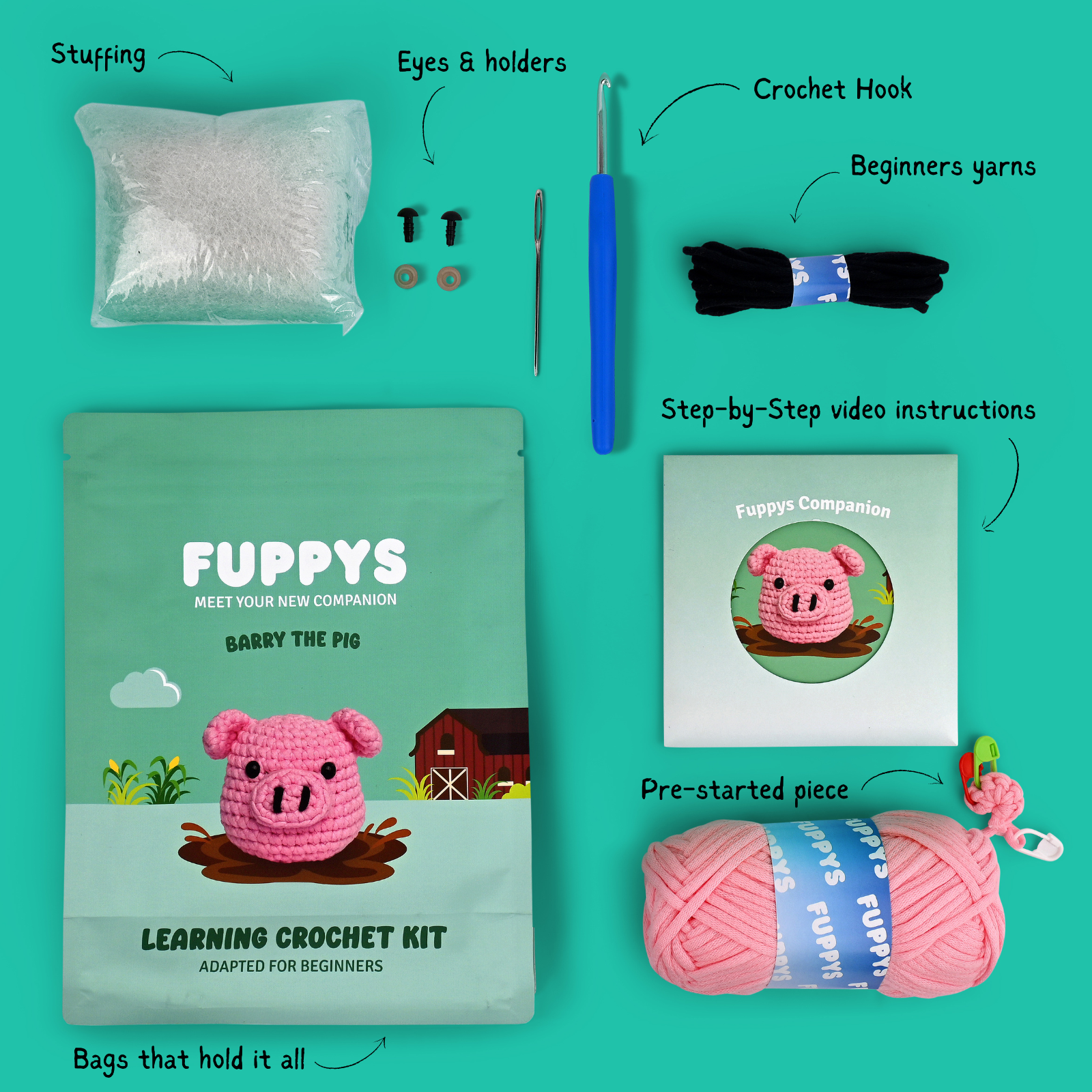 Barry the Pig Crochet Kit