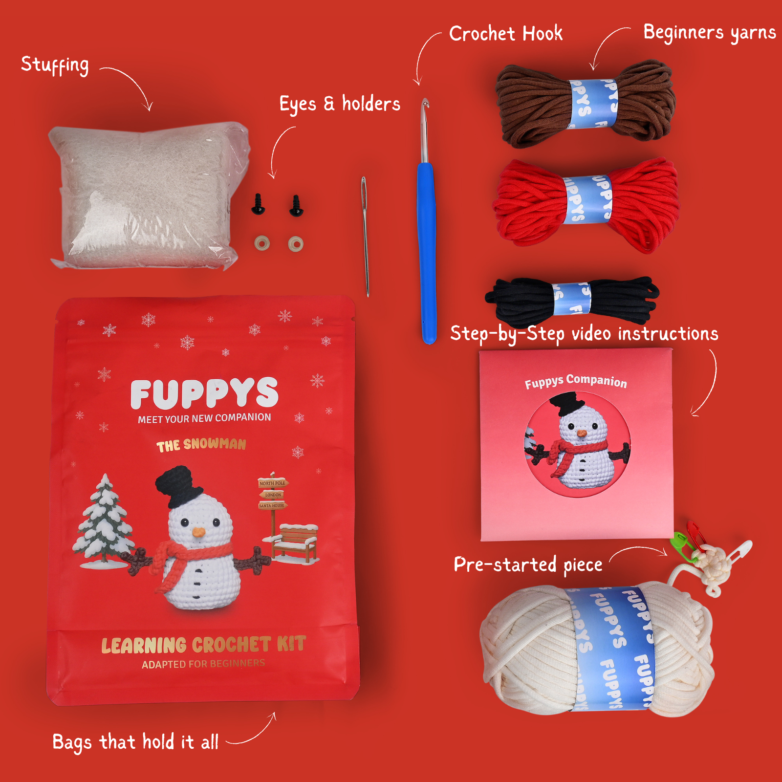 The Snowman Crochet Kit